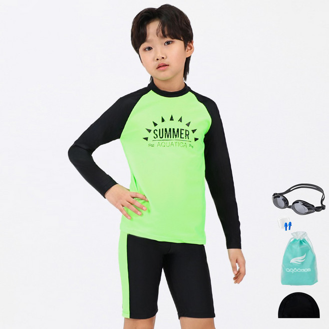 아쿠아티카 래쉬가드 일반용 수경 5종 세트 AQA312