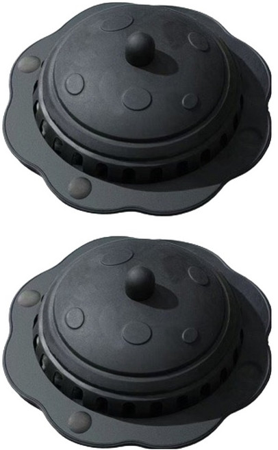 블럭마트 욕실 냄새방지 물빠짐 배수구 실리콘 덮개 2p, 블랙