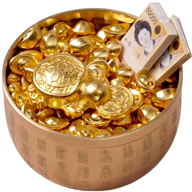 morningscent 재물운 금전운 인테리어 납골당 꾸미기 금원보 황금단지 세트, 혼합색상