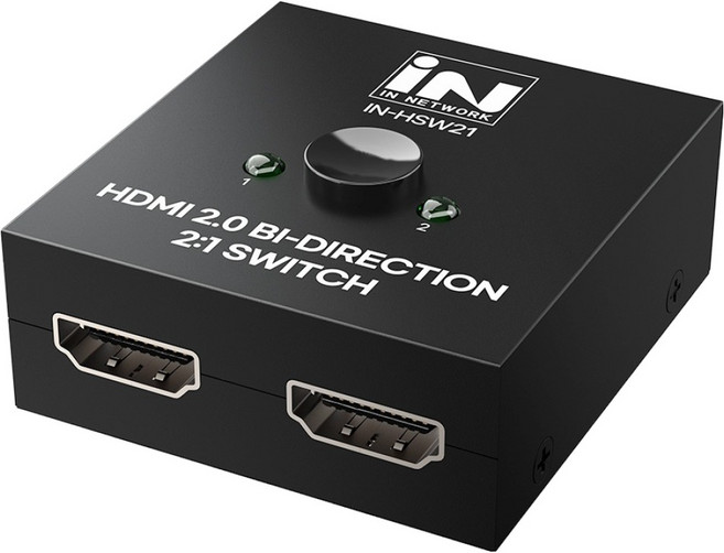 인네트워크 4K UHD 60Hz 지원 HDMI Ver2.0 영상 신호 2:1 양방향 선택기, 1개, IN-HSW21