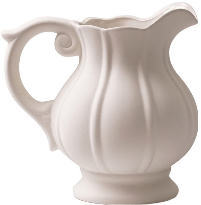 morningscent 엔틱 세라믹 인테리어 장식 아테네 저그 화병, 빈티지 화이트