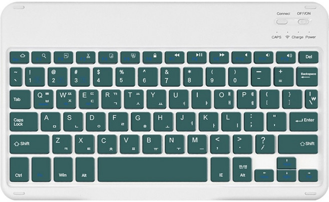 AZV 태블릿 휴대폰 아이패드 레노버 갤럭시탭 호환 한글자판각인 미니 블루투스 무선 키보드 10인치 + 키스킨 세트, 블루투스키보드, 아보카도(키보드 버튼), SGBK-108, 제조사축