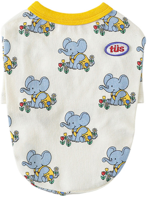 투스투스 강아지 코끼리 데일리 티셔츠, 아이보리, 1개