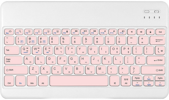 AZV 태블릿 휴대폰 아이패드 레노버 갤럭시탭 호환 한글자판각인 미니 블루투스 무선 키보드 12.4인치 + 키스킨 세트, 블루투스키보드, 핑크(키보드 버튼), SGBK-109, 제조사축