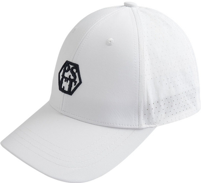 페르시안캣 헥사곤 자수로고 메시 볼캡 골프 모자 P52MCP13, 화이트, 1개