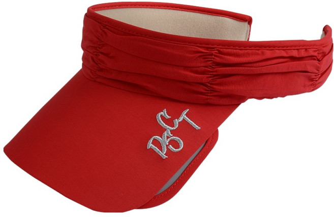 페르시안캣 여성용 슬라이드 돌돌이 골프모자 P52WCP64, 레드, 1개