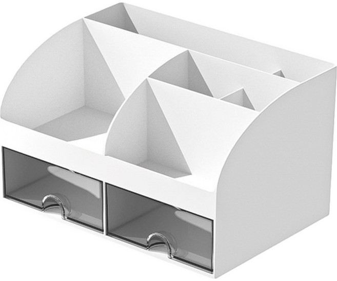 핸디랩 서랍형 2칸 데스크 오거나이저, 화이트, 1개
