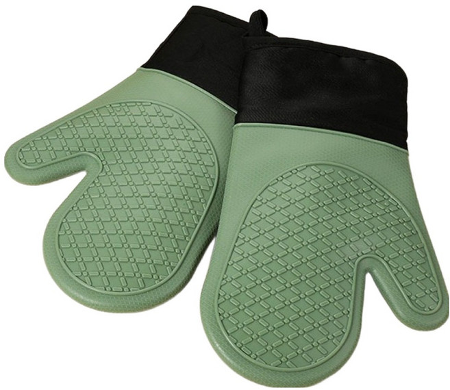 아이앤지마켓 전자레인지 뜨거운 그릇을 쉽게 옮기는 장갑 양손 세트, 그린 블랙 체크, 1세트