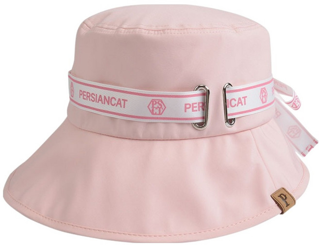 페르시안캣 여성용 리본 포인트 골프 버킷햇 P52WCP66, 핑크, 1개