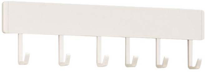 hillo 이지 무타공 강력접착 조리도구걸이 6구, 화이트, 1개