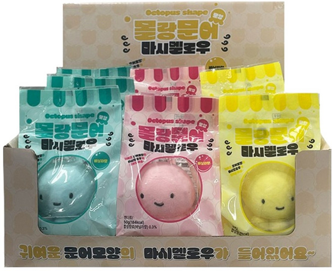 몰랑문어모양 마시멜로우 3종 x 3p 세트, 1세트, 450g