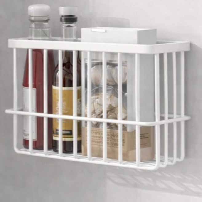 앞날창창 주방 다용도 벽걸이 선반 마그네틱형, 화이트, 1개