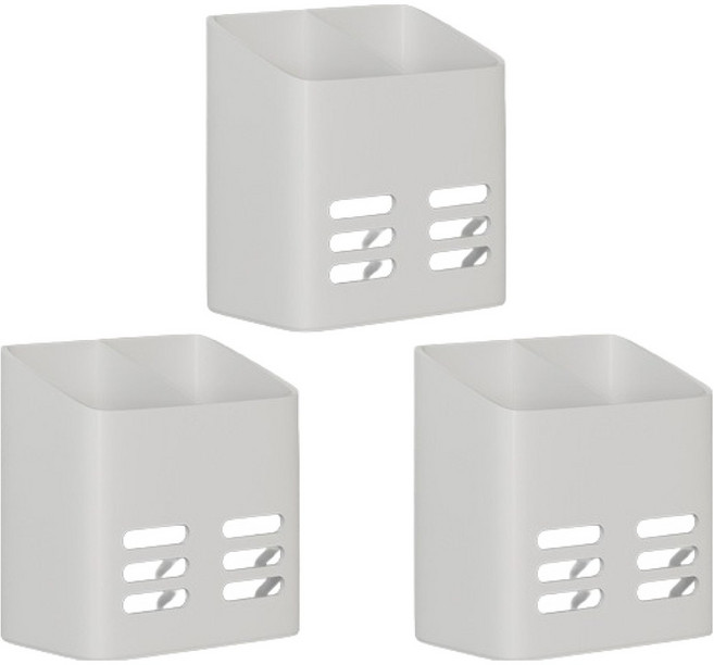 블럭마트 모던 무타공 벽걸이 스탠드 겸용 욕실 선반, 화이트, 3개