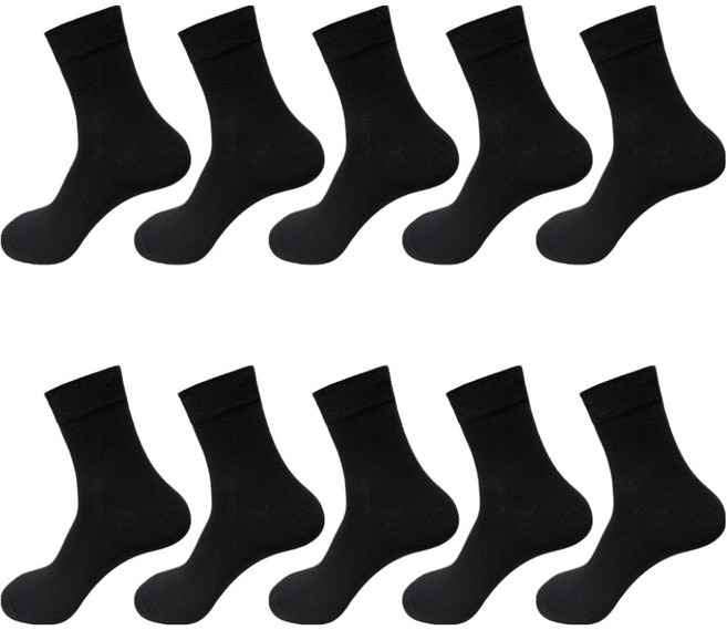 애플크로스 남성용 무지 중목 스포츠 단바닥 양말, 블랙, 10세트