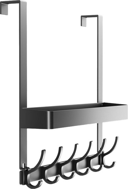 문걸이 도어행거 무타공 선반 벽걸이 12구 도어훅, 1개, 그레이