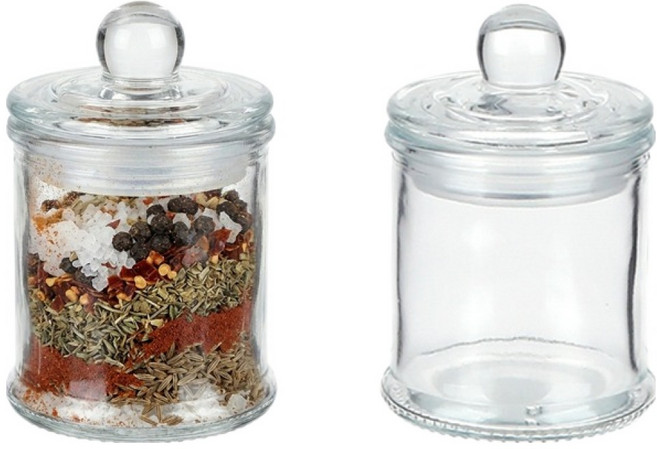 플라라 유리 투명 스트레이트 글라스 저장병, 2개, 100ml