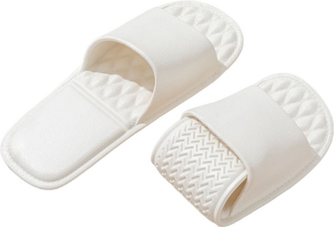 온예리 접이식 미끄럼방지 휴대용 욕실 슬리퍼, 화이트, 1개