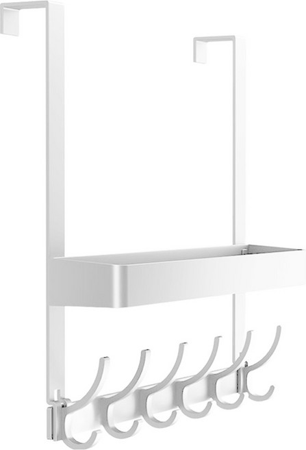 문걸이 도어행거 무타공 선반 벽걸이 12구 도어훅, 1개, 화이트