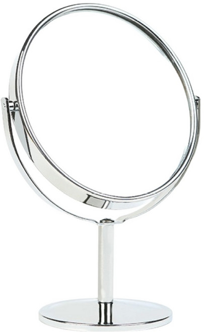 리브에잇 심플 회전 미니 탁상거울 타원형, 실버