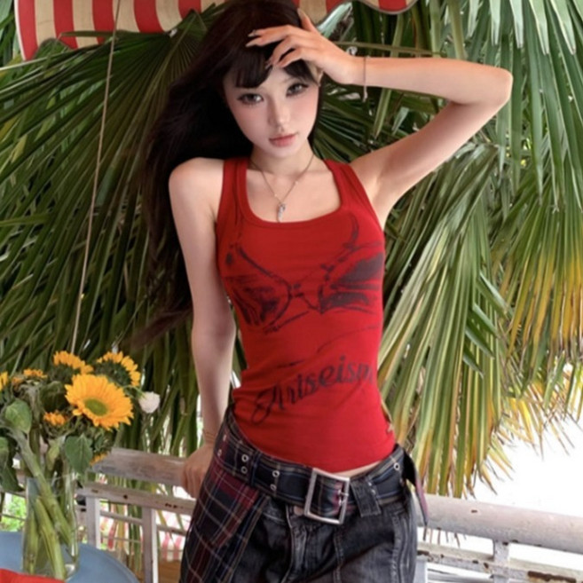 피어니스트 여성용 스파이시 슬림핏 나시 티셔츠