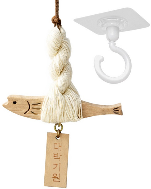 리빙메이커 액막이 명태 북어 개업 이사 집들이 선물, 나무색 + 대박기원