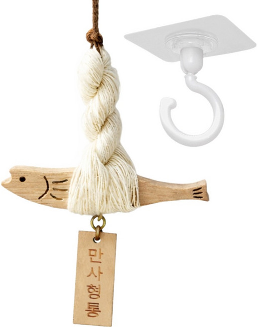 리빙메이커 액막이 명태 북어 개업 이사 집들이 선물, 나무색 + 만사형통