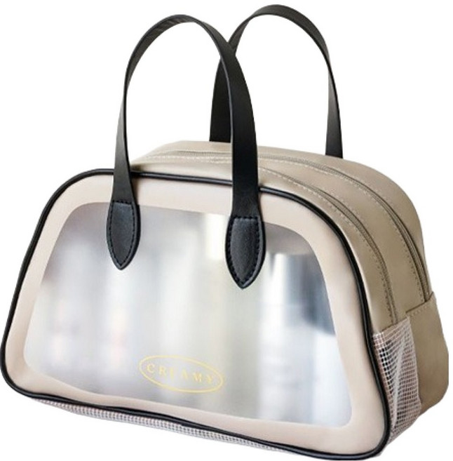 블럭마트 물빠짐 분리형 대용량 목욕가방, 크림