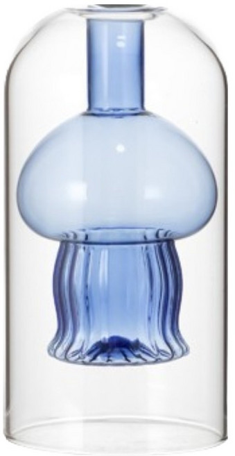 픽노아 감각적인 곡선 디자인의 프리미엄 유리꽃병, 블루