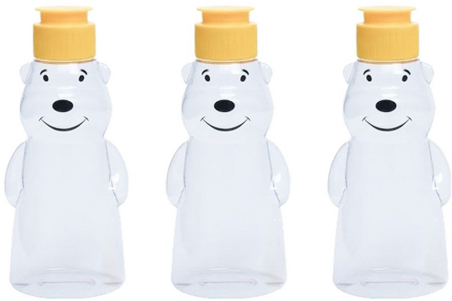 리빙패밀리 스마일 곰돌이 에코젠 실리콘 노즐 꿀병, 3개, 350ml