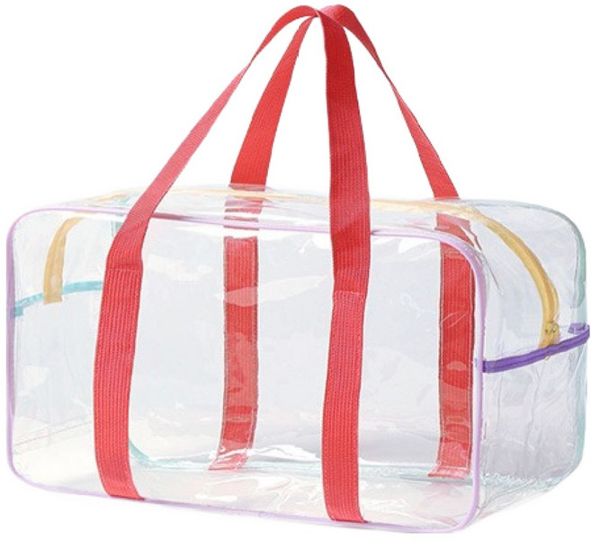 블럭마트 캔디컬러 투명 방수 목욕가방, 혼합색상