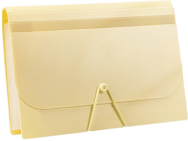 마르벨라 13칸 대용량 통장 영수증 아코디언 수납 파일, 옐로우, 1개