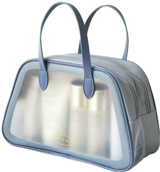 블럭마트 물빠짐 분리형 대용량 목욕가방, 블루