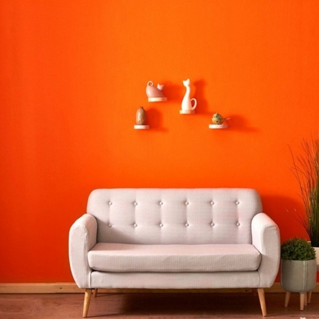 EVE SELLER 두꺼운 단색 방수 방습 접착식 벽지 1m, 주황색 1m x 40cm