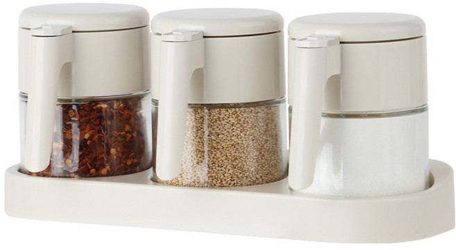 데이젤 원터치 생활 밀폐 양념병 3p + 트레이 세트, 1세트