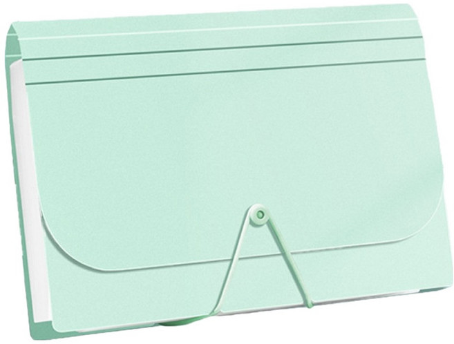 마르벨라 13칸 대용량 통장 영수증 아코디언 수납 파일, 민트, 1개