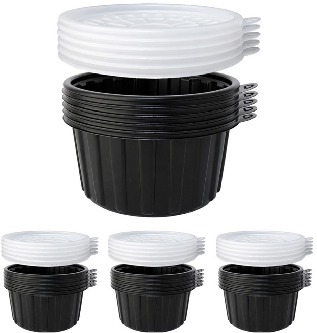 블룸엣홈 신형 미니탕 삼계탕용기 블랙 158mm 중, 20개, 1개입