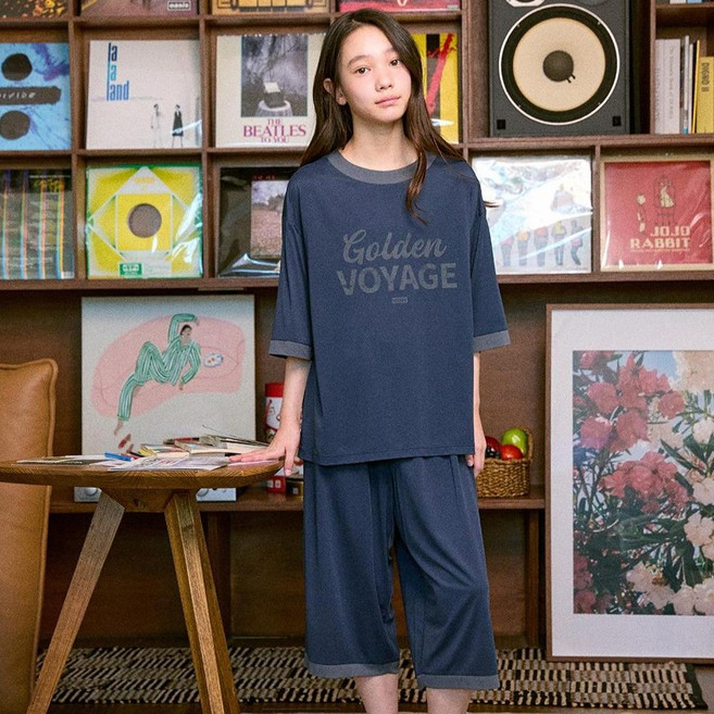 메종마밤 아카이브 쿨 7부 잠옷 상하의 세트