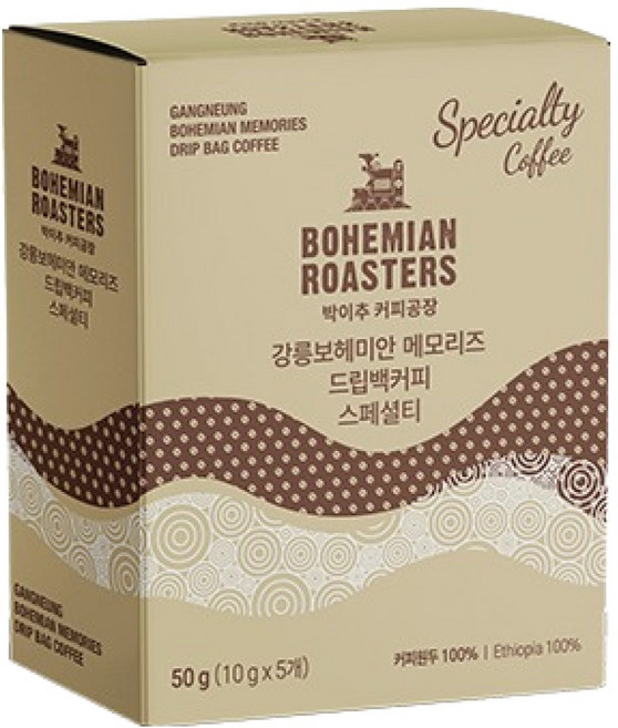 박이추커피공장 강릉 보헤미안 메모리즈 드립백커피 스페셜티, 10g, 1개, 5개입