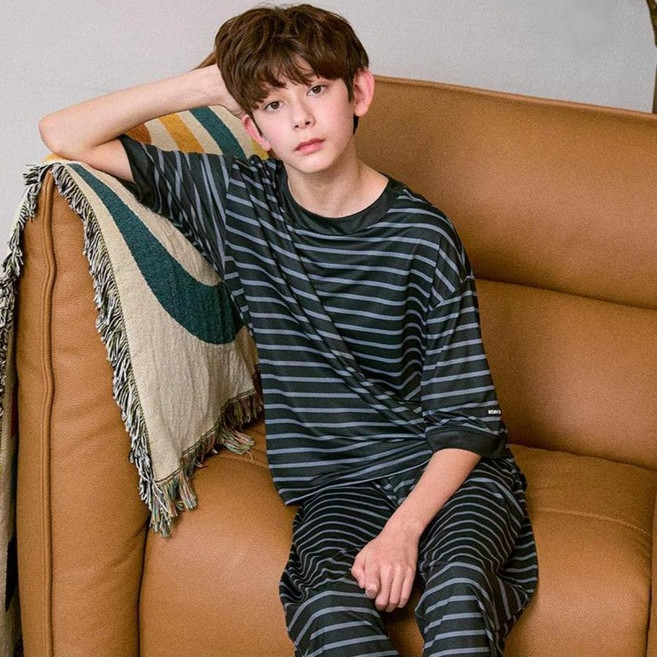 메종마밤 모드 스트라이프 쿨 7부 잠옷 상하의 세트