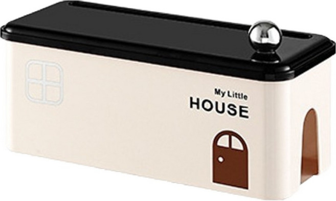 데일로그 마이리틀하우스 멀티탭 정리함 케이블 수납 정리박스, 블랙, 1개