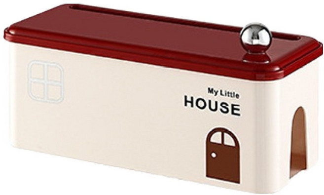 데일로그 마이리틀하우스 멀티탭 정리함 케이블 수납 정리박스, 버건디, 1개