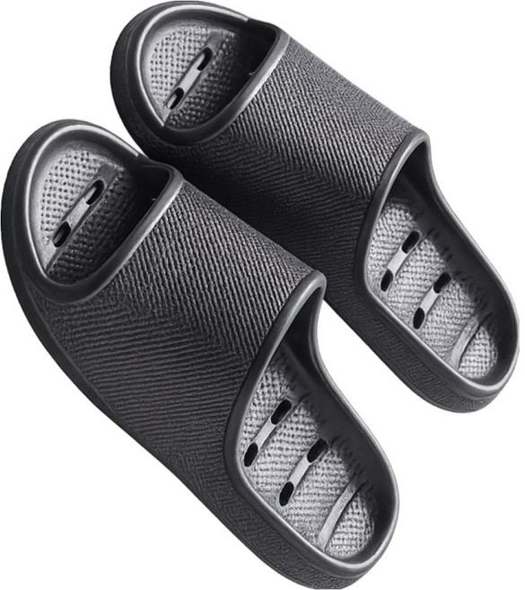 바스향기 여성용 미끄럼방지 화장실 물빠짐 욕실화, 블랙, 1개