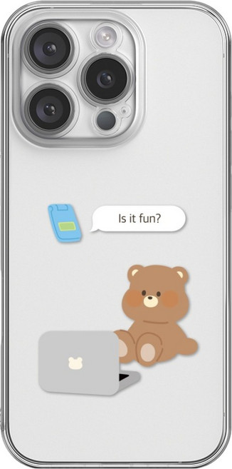 핫티몰 플로피 곰돌이 귀여운 캐릭터 투명 휴대폰 케이스