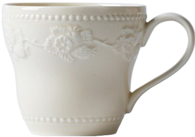 프렌치마르스 스트로베리 양각 세라믹 커피 머그컵 380ml MMM3673, 옐로우, 1개