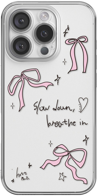 핫티몰 포근한 숨결 리본 프린팅 투명 휴대폰 케이스