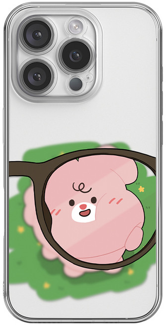 핫티몰 줌인 핑크곰 귀여운 캐릭터 투명 휴대폰 케이스