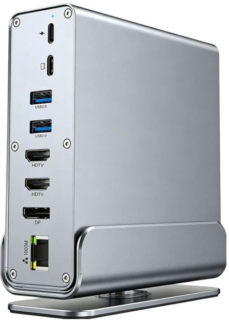 유니콘 C타입 16 in 1 10G 100W 썬더볼트 지원 모니터확장 미러링 멀티허브 도킹스테이션 TCH-1600M, 메탈실버, 1개