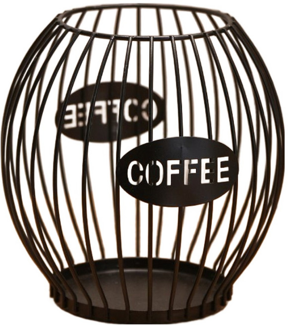 테리보 인스타 철제 커피 캡슐 보관통 14 x 15 cm, 블랙, 1개