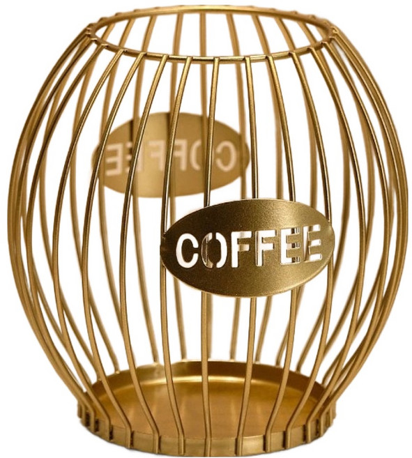 테리보 인스타 철제 커피 캡슐 보관통 14 x 15 cm, 골드, 1개