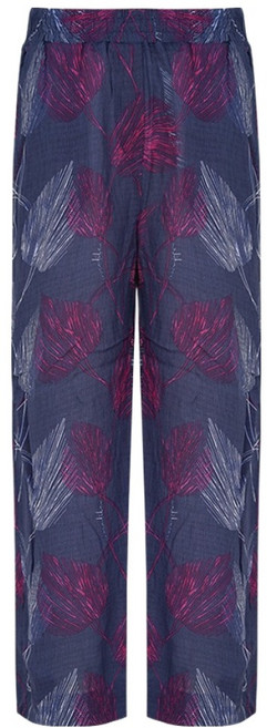 크로커다일 여성용 잎사귀 패턴 인견 와이드핏 팬츠 CLDMPT503